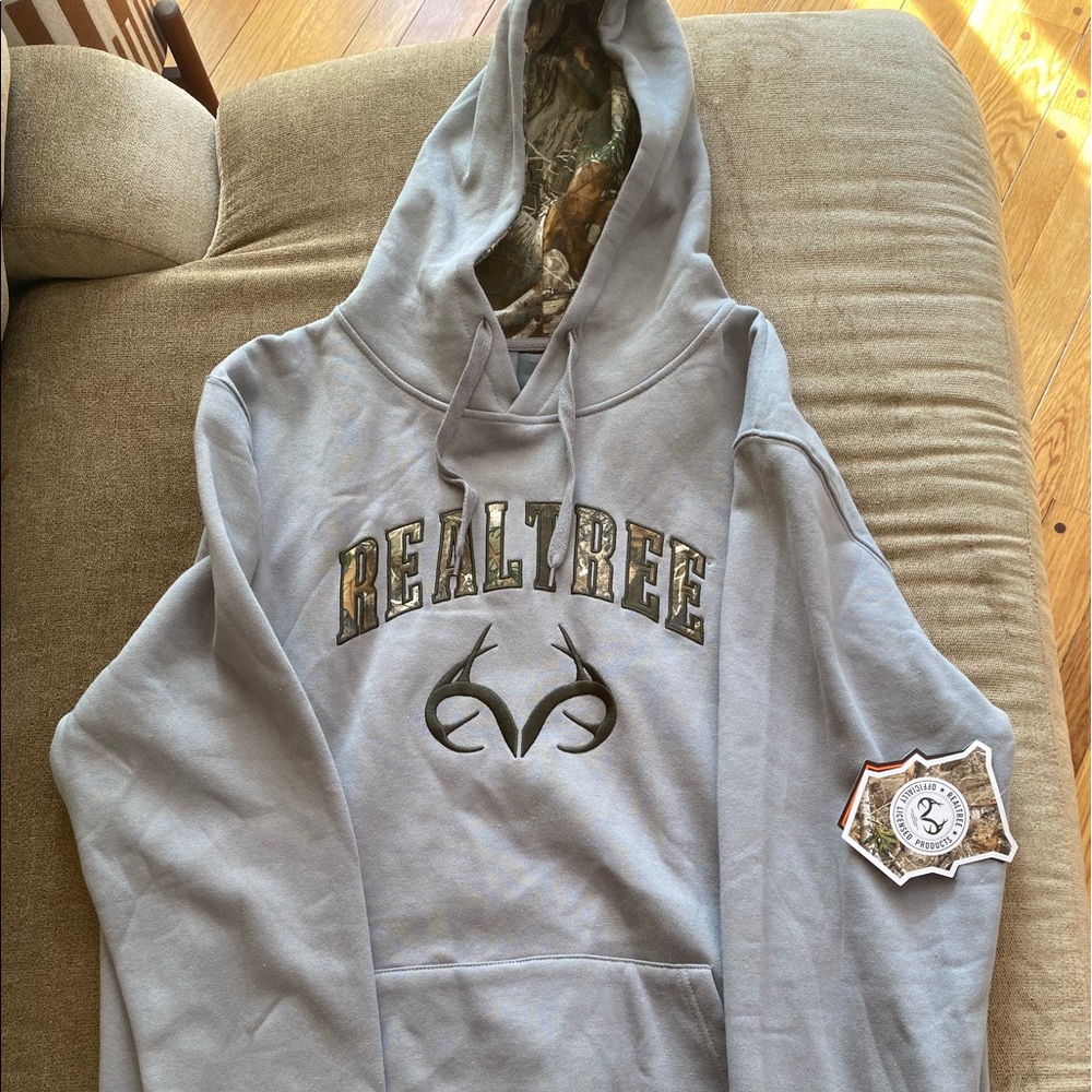 RealTree Mens Gray hoodie NWT size XL